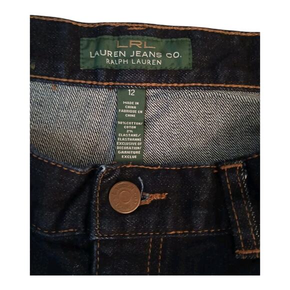 Lauren Ralph Lauren Women's High Rise Dark Wash Bootcut Jeans Blue Size 12 EUC - Picture 8 of 11